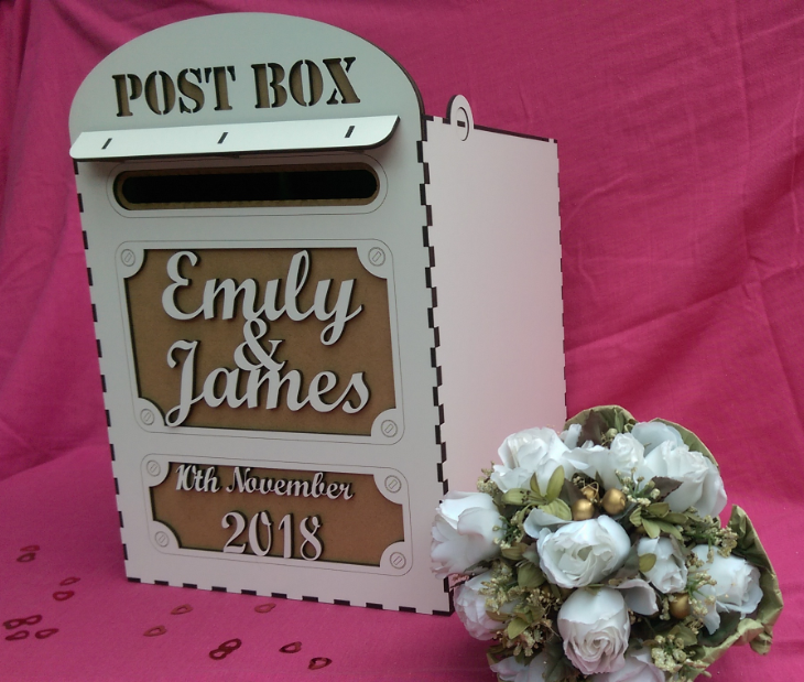 (image for) WEDDING POSTBOX Laser cut and engraved