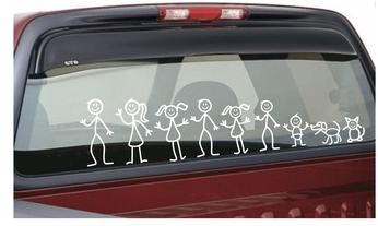 Large Car Stick Family Members Characters for Car Bike Sticker