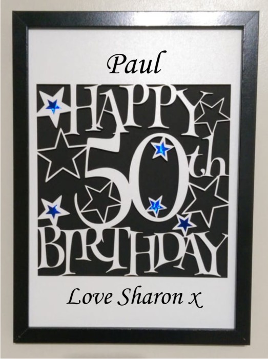(image for) PERSONALISED 50th BIRTHDAY PHOTO LASERCUT FRAME IDEAL GIFT