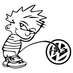 (image for) Boy Peeing On VW Sticker