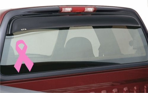 (image for) 100 x Breast cancer awareness Ribbon' vinyl car sticker.