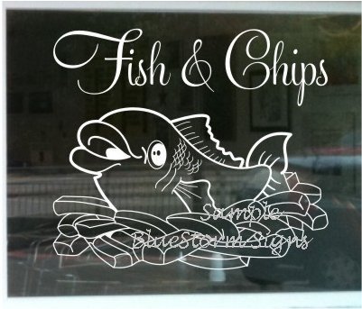 (image for) LARGE FISH AND CHIPS WINDOW SIGN No2