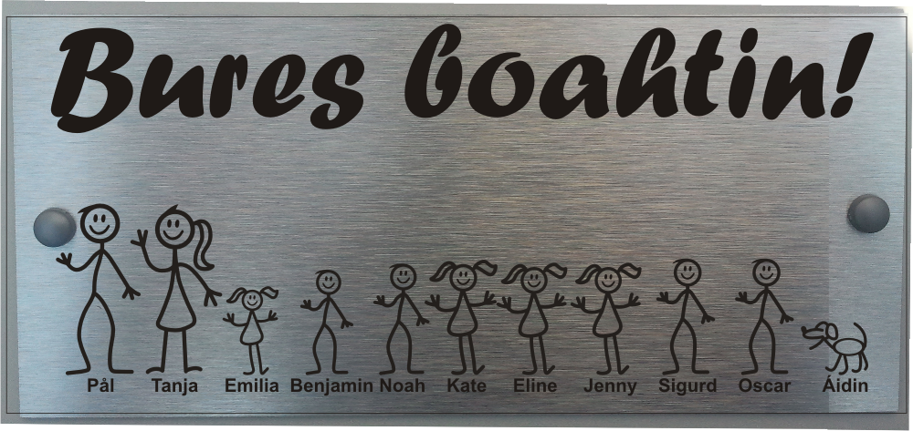 (image for) Large Norwegian Door Plaque Personalised Stick Family House Name