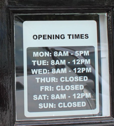 (image for) RESTAURANT CAFE SHOP OPENING HOUR TIMES SIGN DECAL