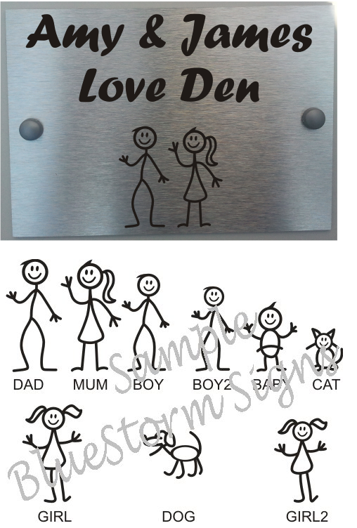 (image for) Door Plaque Personalised Stick Family House Name and Street