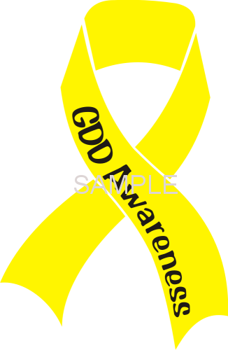 (image for) GDD Awareness Ribbon Vinyl Sticker, New Design