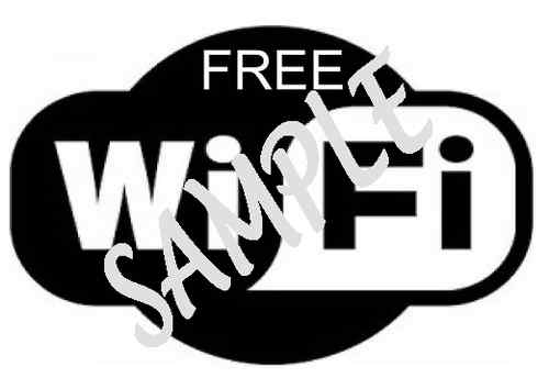 (image for) 4xA5 "FREE WIFI" SHOP CAFE WINDOW SIGN STICKER GRAPHIC